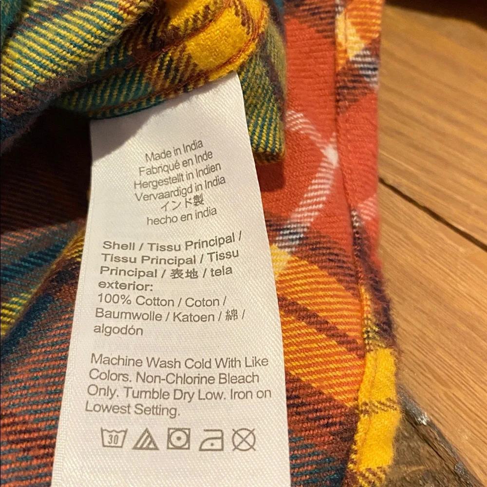 J Crew Cotton Mid Weight Flannel Double Brushed Slim Plaid Tartan LARGE FA21